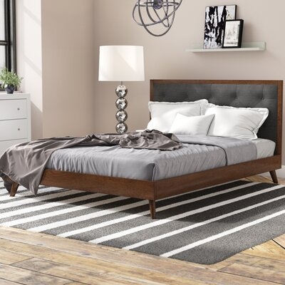 Cartee Tufted Solid Wood and Upholstered Low Profile Platform Bed - Image 0