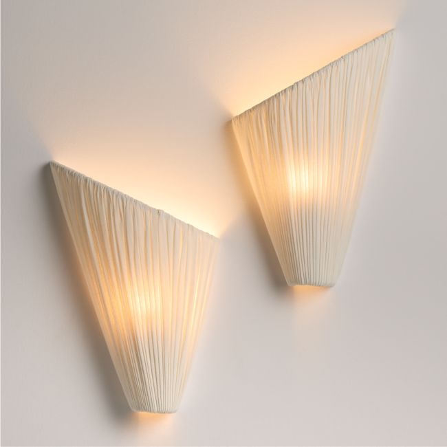 Cannato White Fabric Wall Sconce Light, Set of 2 by Jeremiah Brent - Image 0