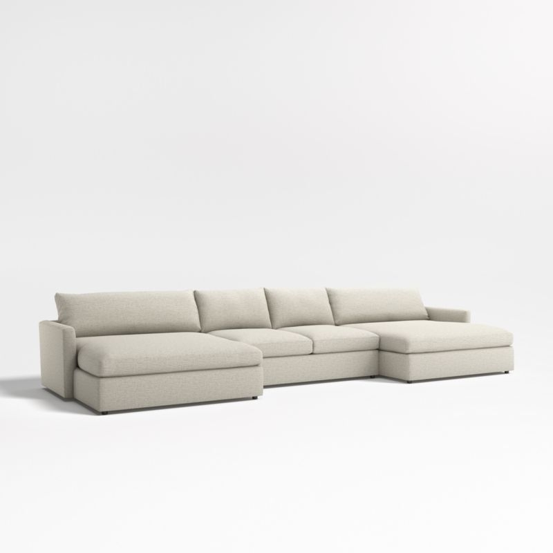 Lounge Deep 3-Piece U-Shaped Sectional Sofa with Double Extra Wide Chaise Lounge - Image 2