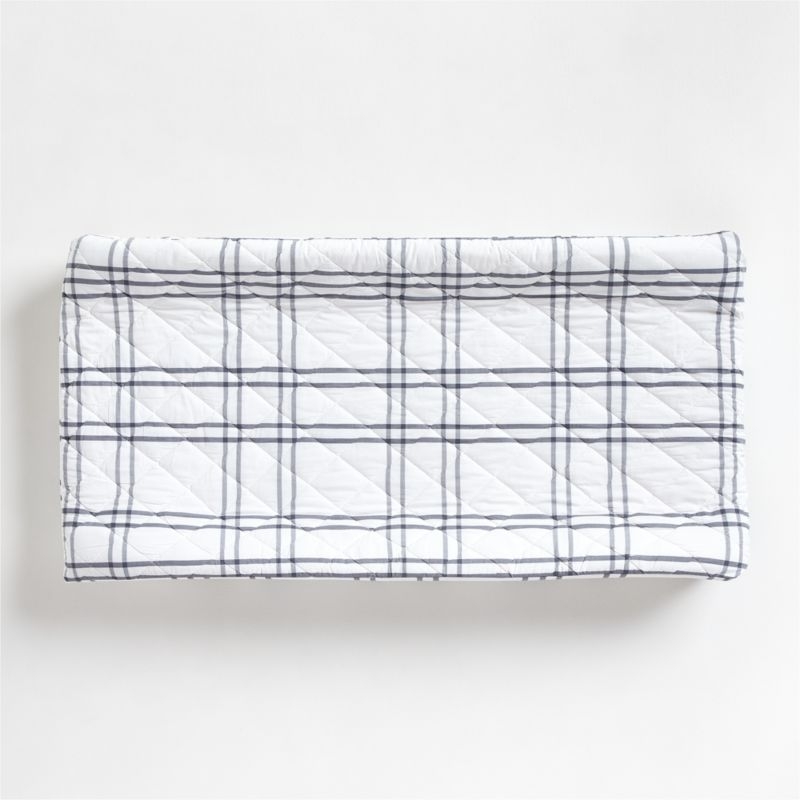 Stax Grey Organic Cotton Baby Changing Pad Cover - Image 0