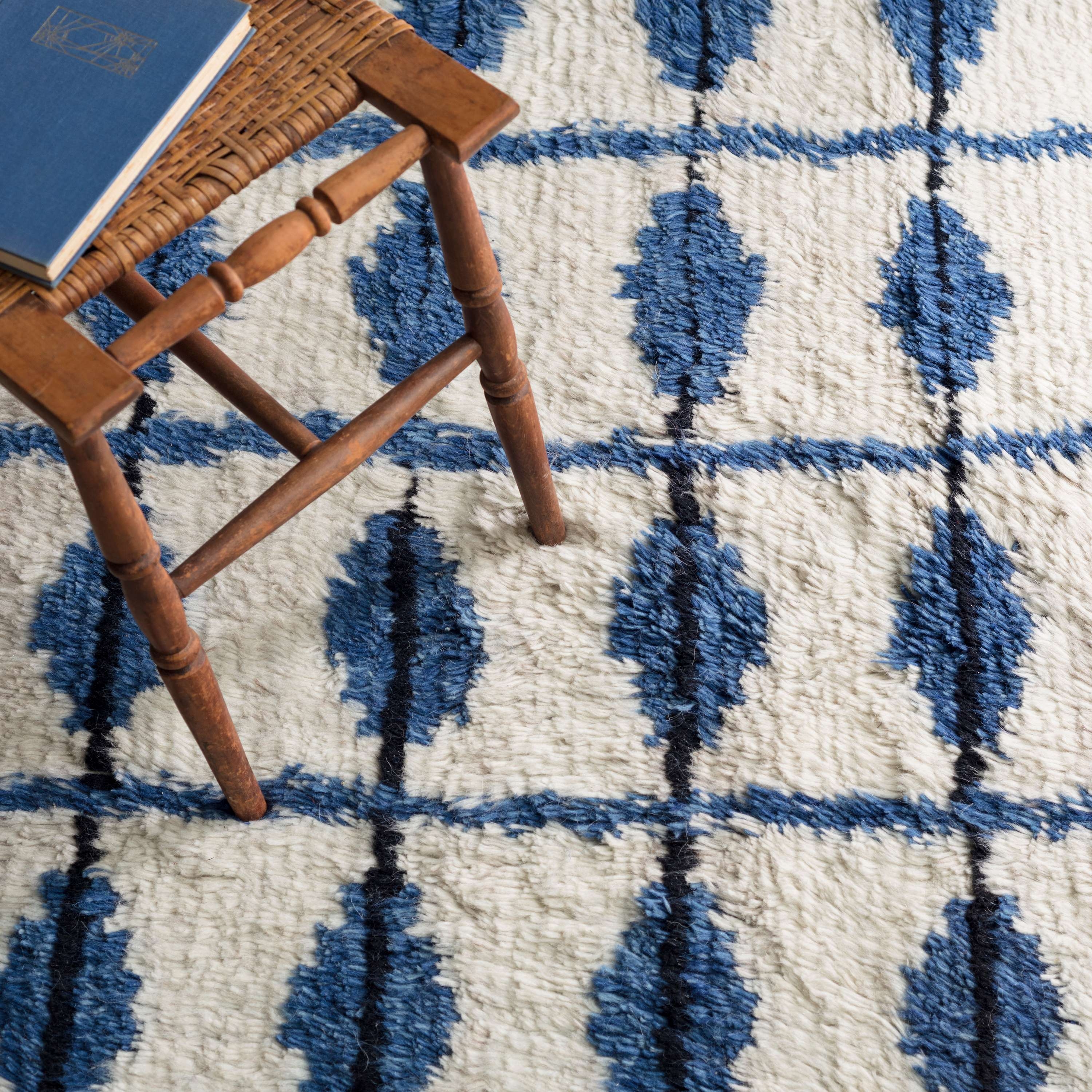 Noma Indigo Handwoven Wool Rug - Image 1