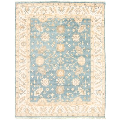 One-of-a-Kind Aythan Hand-Knotted New Age Ushak Blue 8'2" x 10'2" Wool Area Rug - Image 0