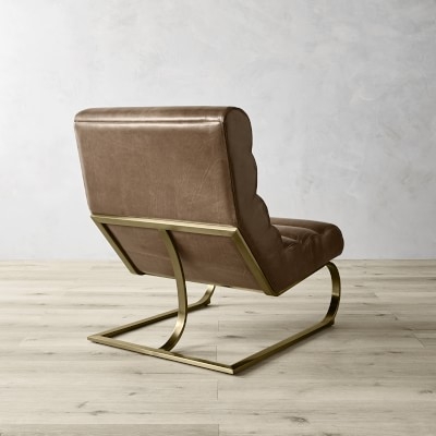 Maverick Occasional Chair, Chunky Linen, Natural, Bronze - Image 3