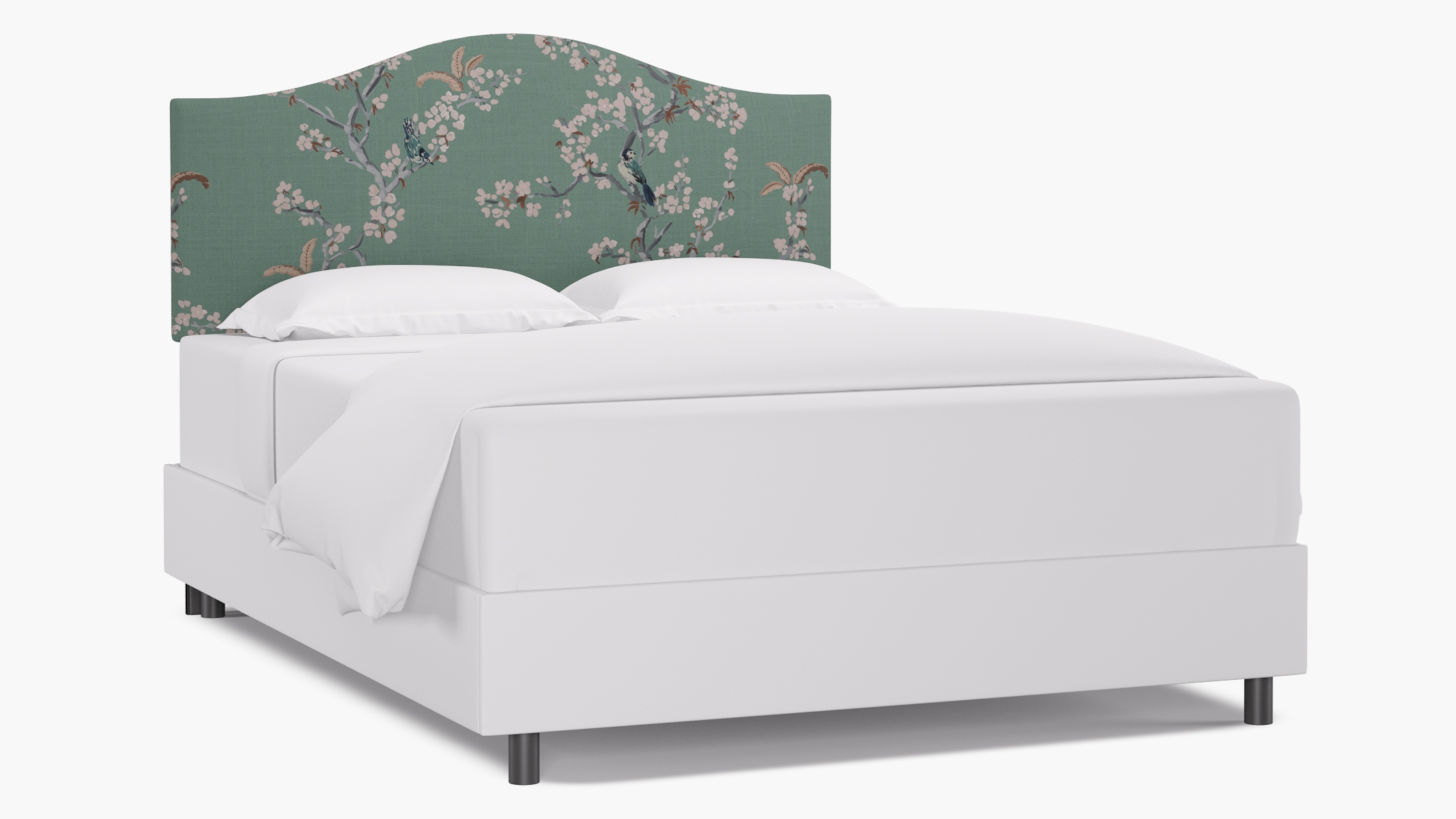 Camelback Headboard, Mint Cherry Blossom, Queen - Image 0