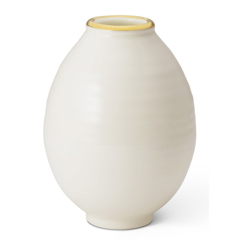 AERIN Sancia Cream 6"" Ceramic Table Vase - Image 0