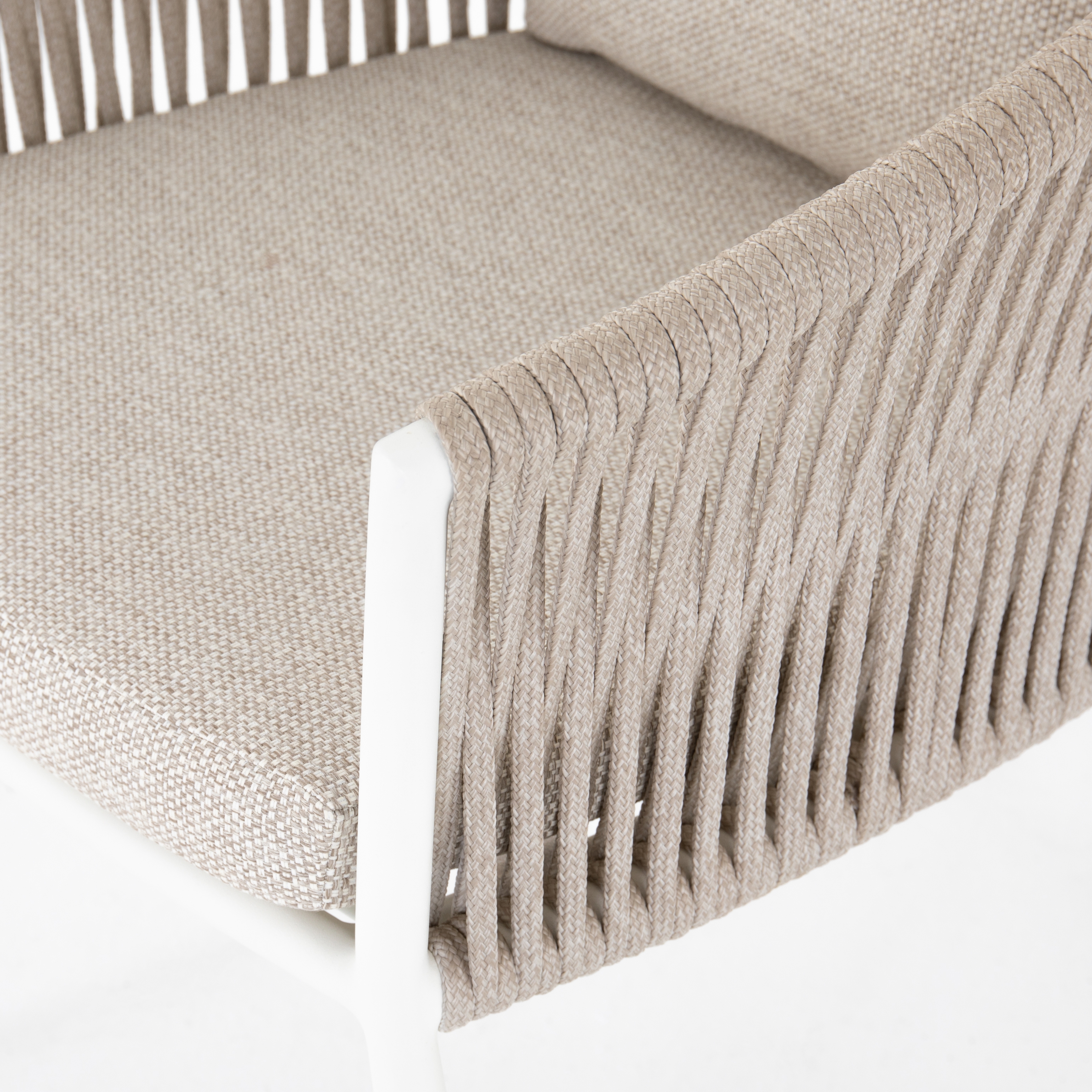 Porto Outdoor Dining Chair-White/Sand - Image 6
