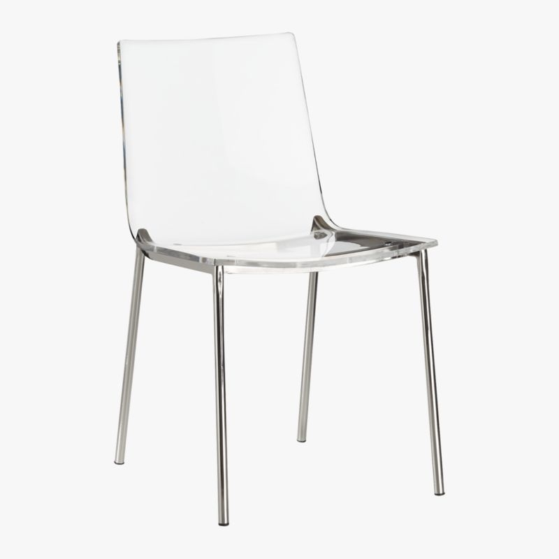 Chiaro Clear Acrylic Dining Chairs with Nickel Legs Set of 4 - Image 4