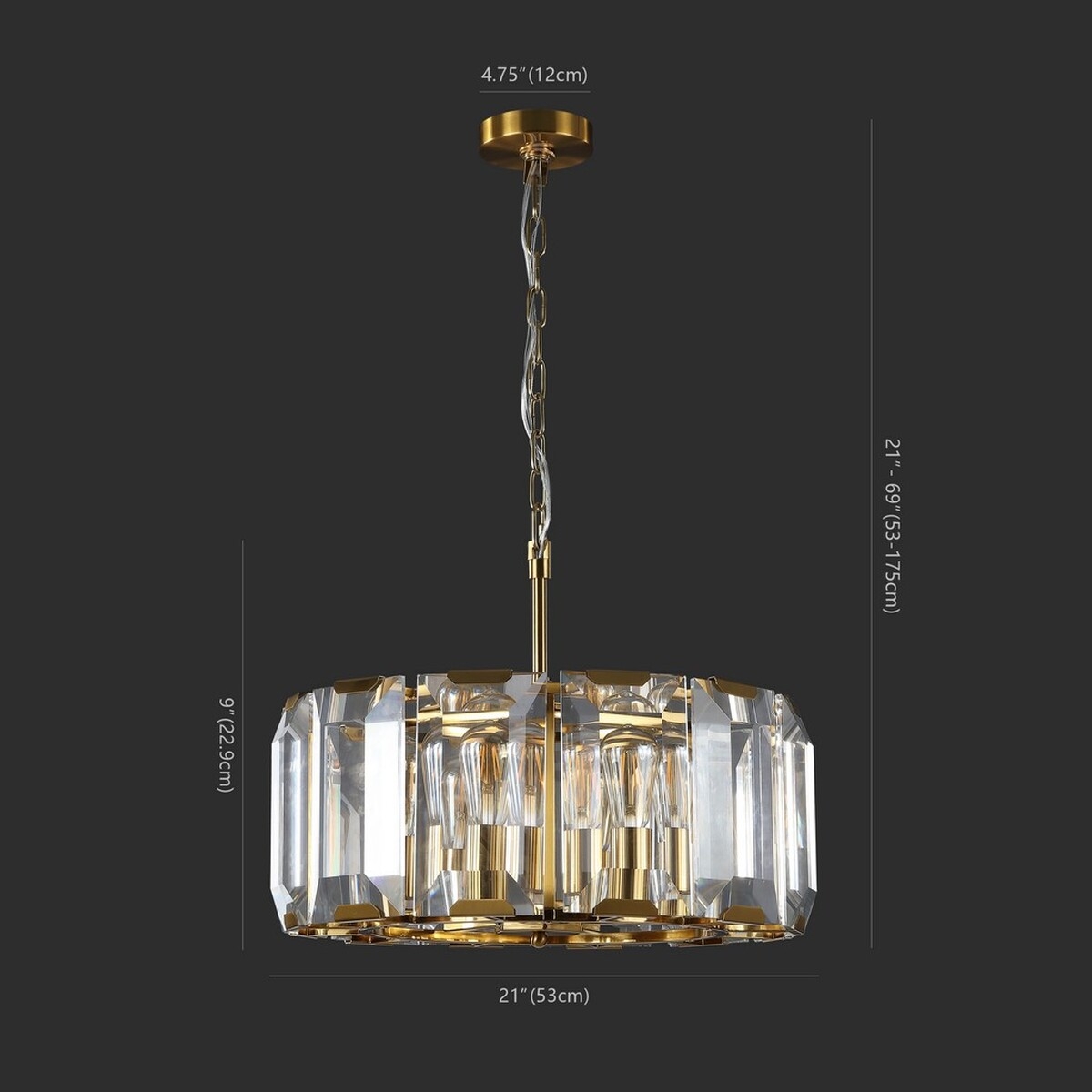 Safavieh Couture Symone Glass Chandelier - Gold - Image 4