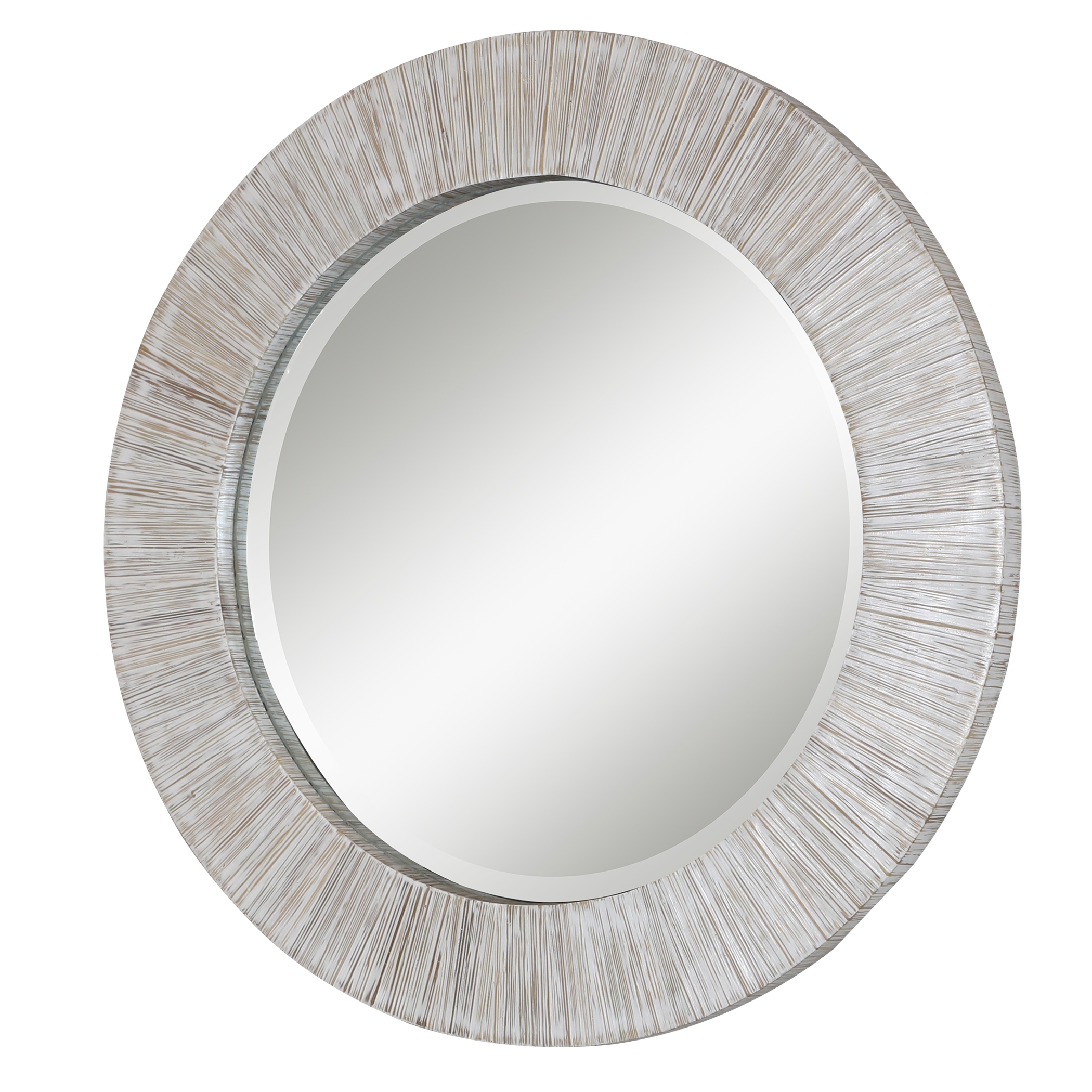 Repose Whitewash Round Mirror - Image 2