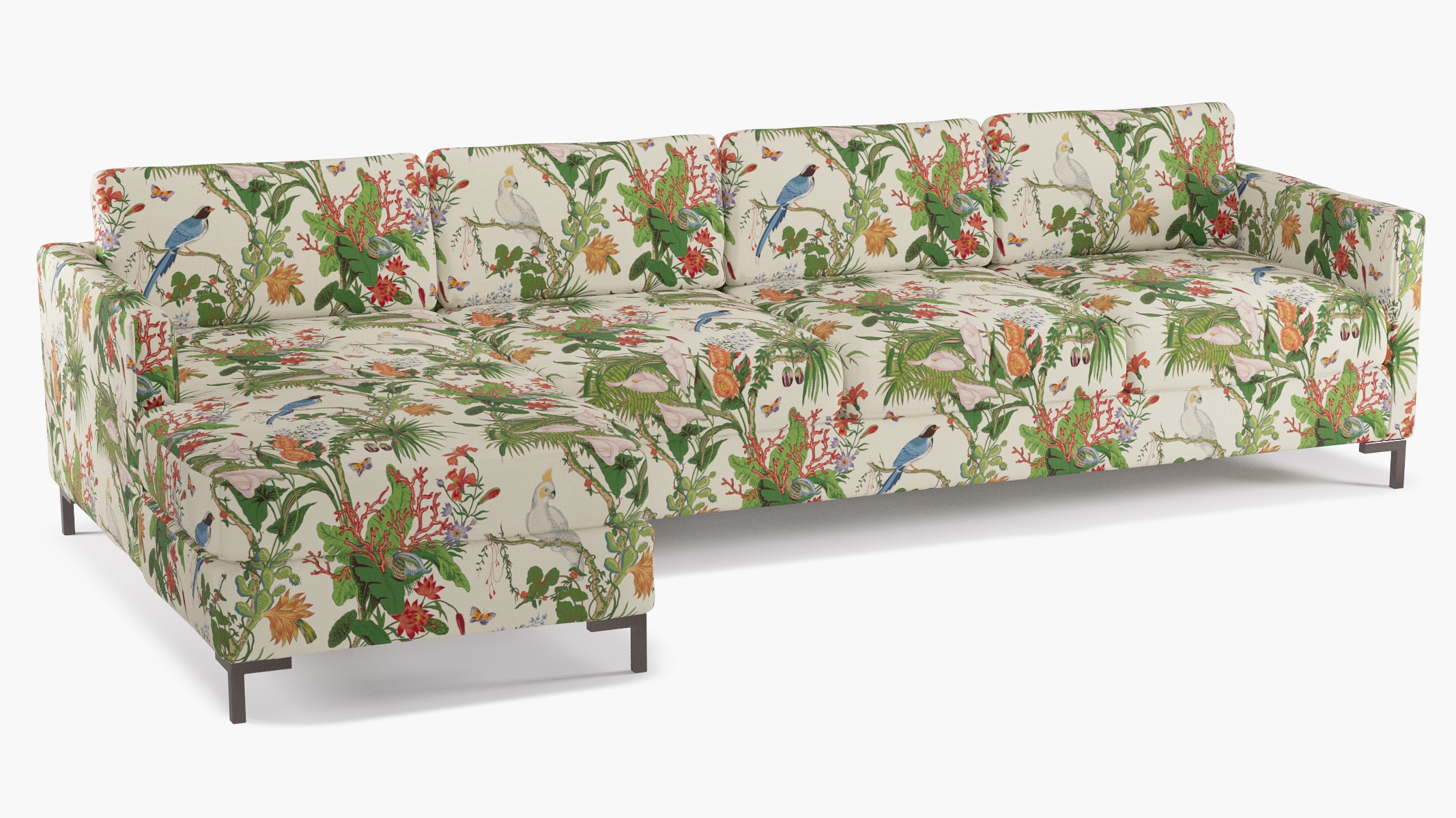 Modern Sectional, Left Facing, White Cinque Terra, Bronze L Leg - Image 1