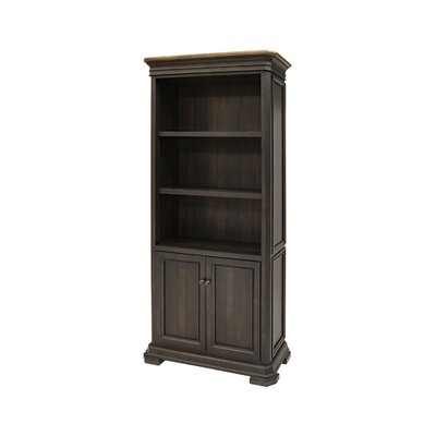 Executive Bookcase With Doors, Fully Assembled, Brown - Image 0