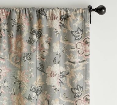 Emmaline Print Linen/Cotton Rod Pocket Curtain, Cool Multi, 84 x 50" - Image 3