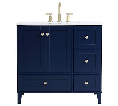 Blue Moro Single Sink Vanity, 36" - Image 0