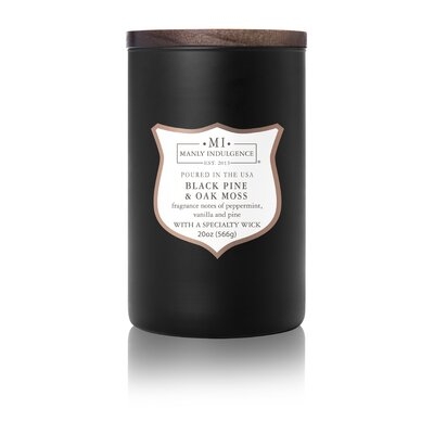 Manly Indulgence, Scented Jar Candle, Signature Collection, Black Pine & Moss, 20 Oz, Single - Image 0
