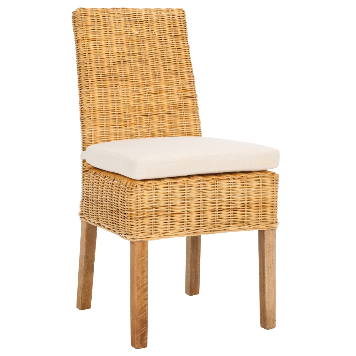 Sanibel Side Chair W/ Cushion - White / Natural - Safavieh - Image 5