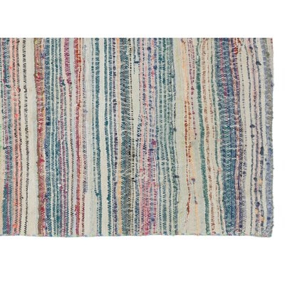 One-of-a-Kind Hand-Knotted 1960s Red/Blue/Gray 4'9" x 6'4" Area Rug - Image 0