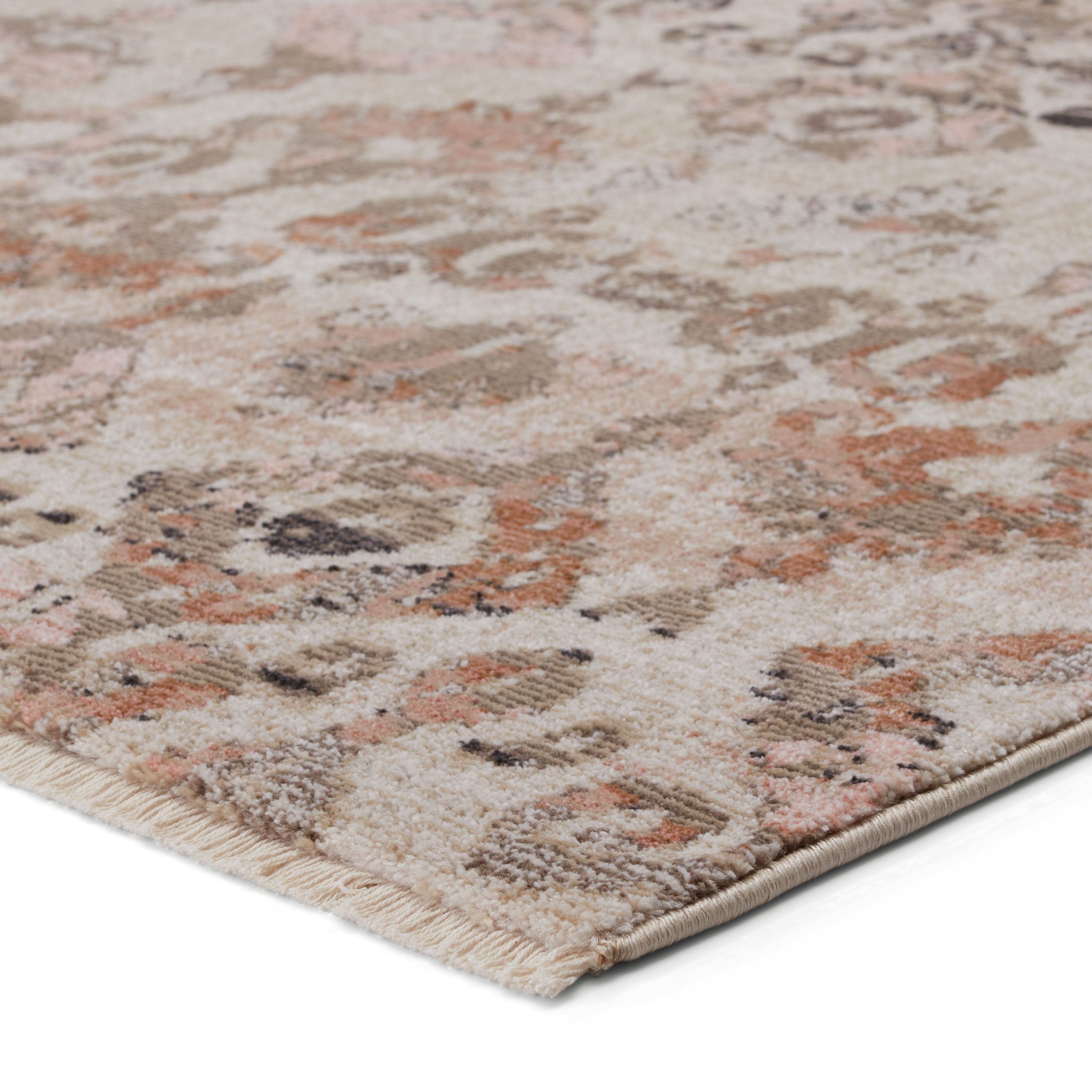 Nikki Chu by Asani Ikat Tan/ Light Pink Area Rug (7'10"X11'1") - Image 1