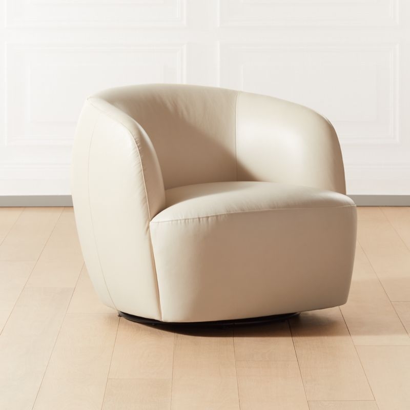 Gwyneth Ivory Leather Chair - Image 1