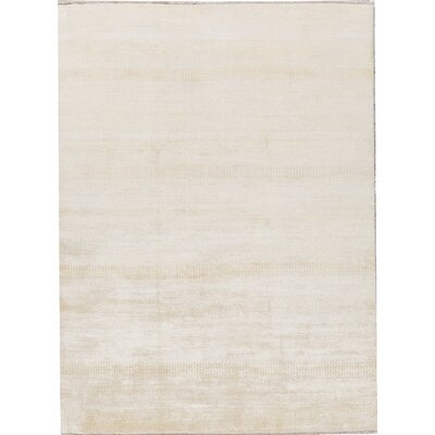 One-of-a-Kind Hand-Knotted Ivory 8'10" x 11'7" Area Rug - Image 0