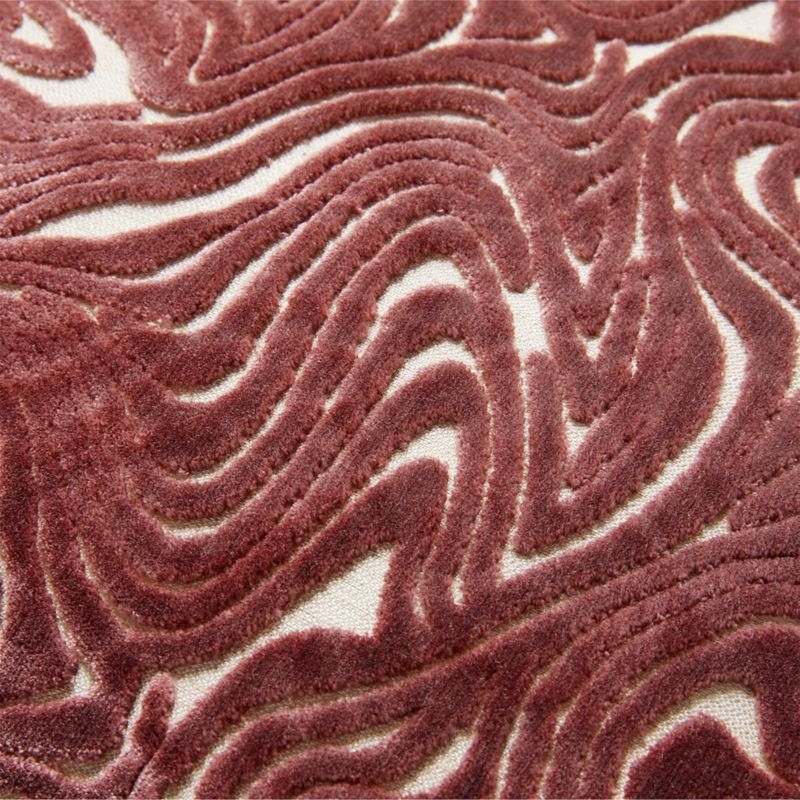 Maro Smoked Mauve Cut Viscose Throw Pillow Cover 23"x23" - Image 1