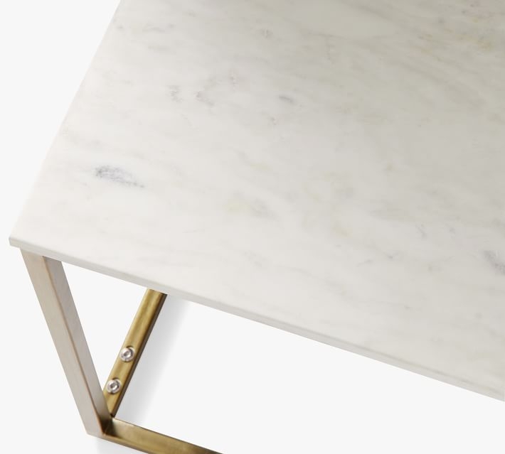 Delaney Marble Bunching Table, Brass - Image 5