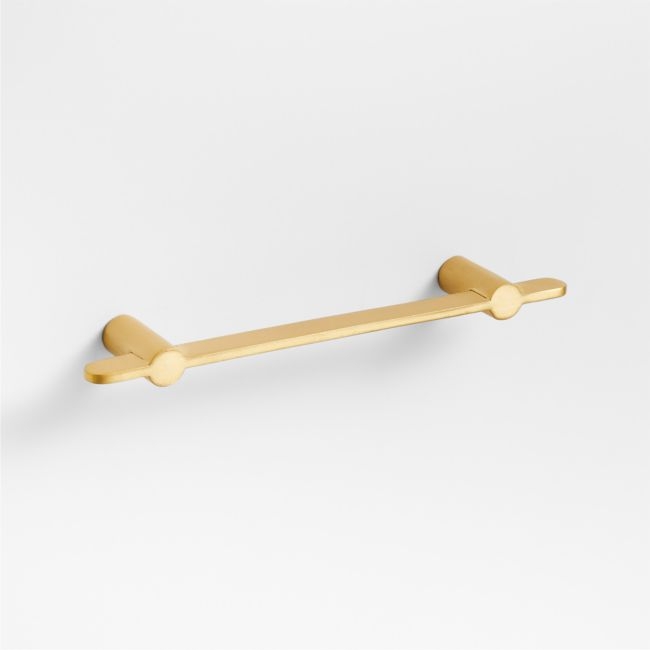 Flat 4" Brushed Brass Cabinet Drawer Bar Pull - Image 0