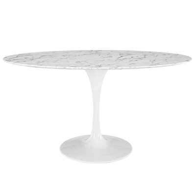 Kylee Artificial Marble Oval-Shaped Dining Table - Image 0