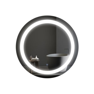 30 Inch Round LED Backlit Bathroom Mirror With Lights Touch Switch - Image 0
