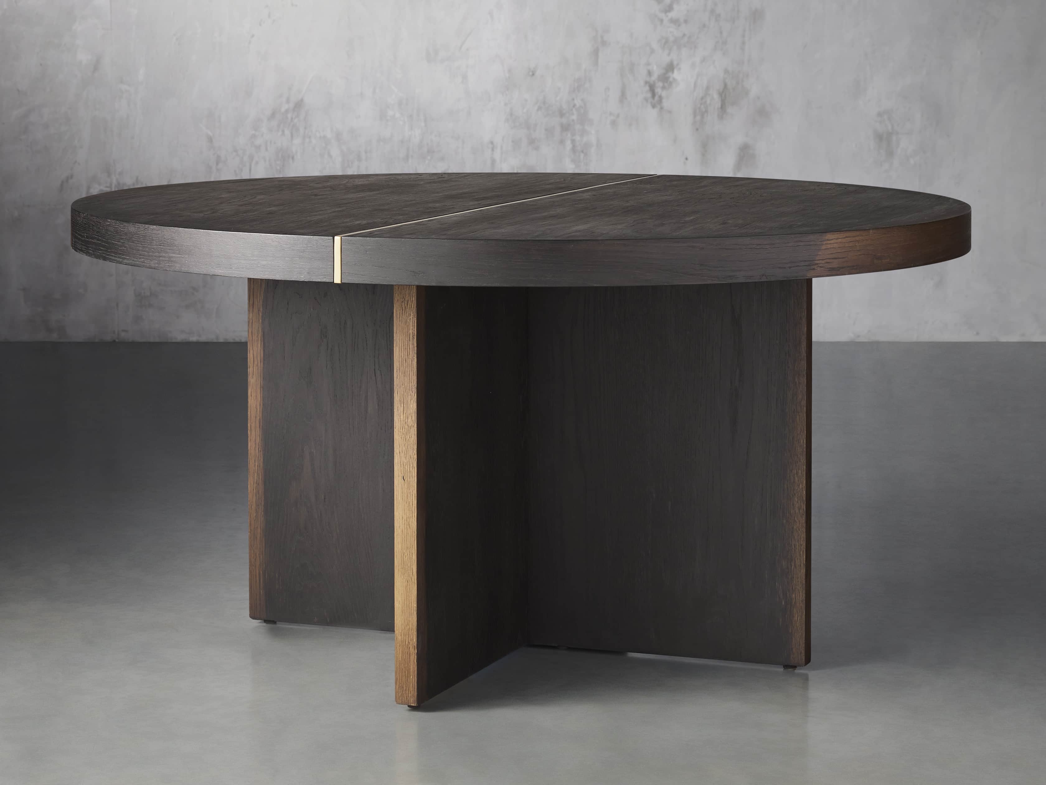 Mihaela Round Dining Table in Wood 60" Black  Vin Rosu  - Image 0