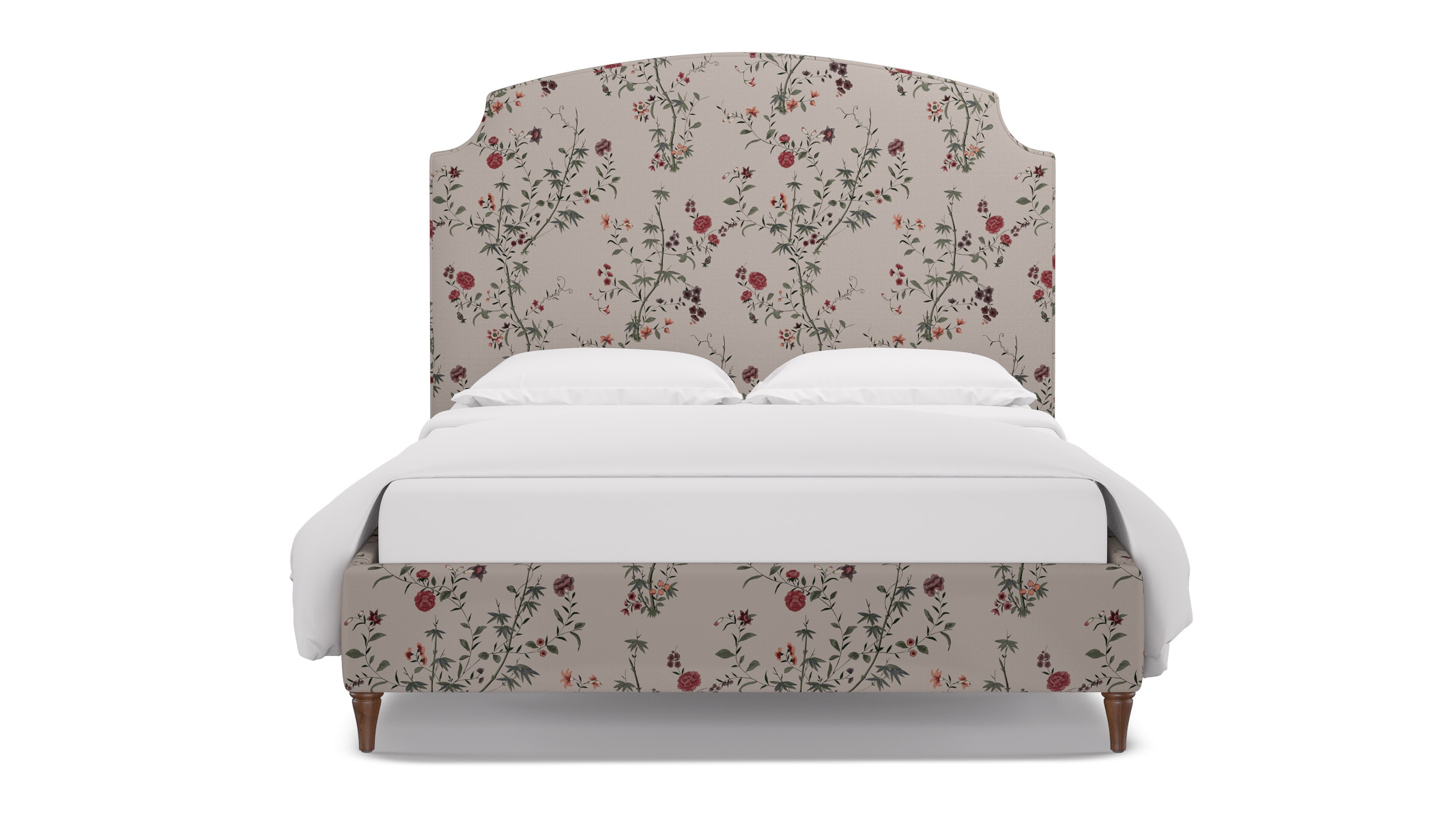 Cove Bed, Multi Bamboo Garden, Walnut Decorative Tapered Leg, Twin - Image 0