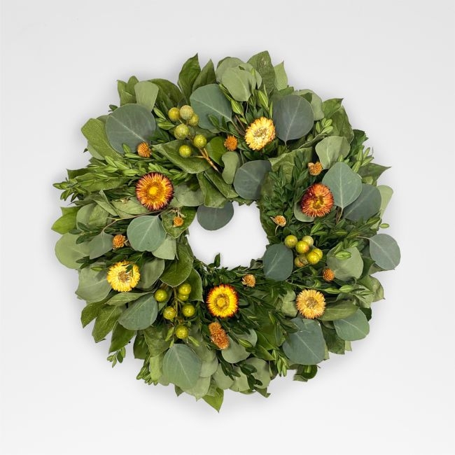 Live 18" Bittersweet Greens Spring Wreath - Image 0