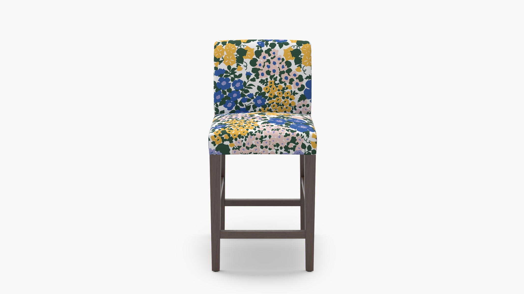 Signature Dining Counter Stool, Lavender Million Flowers, Espresso Square Tapered Leg - Image 0