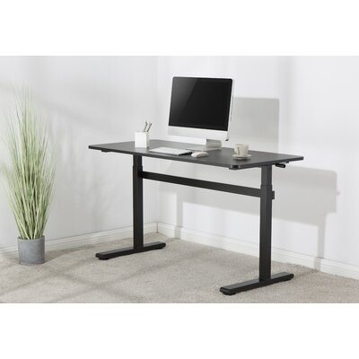 Inbox Zero Hand Crank Stand Up Desk Manual Height Adjustable Sit Standing Desk With Tabletop - Image 0
