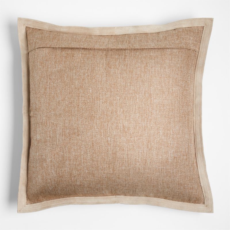 Hyde Pieced Suede 23x23 Cream Throw Pillow with Feather Insert - Image 5