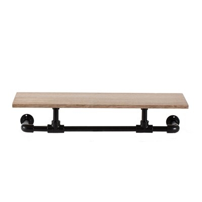 Trista Floating Industrial Pipe Wall Shelf - Image 0