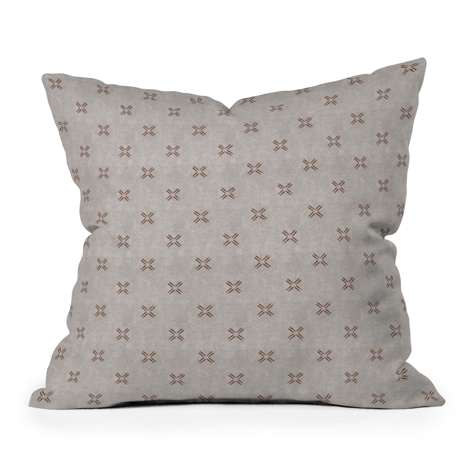 Mud Cloth Cross Stone Rust by Little Arrow Design Co - Outdoor Throw Pillow 26" x 26" - Image 0