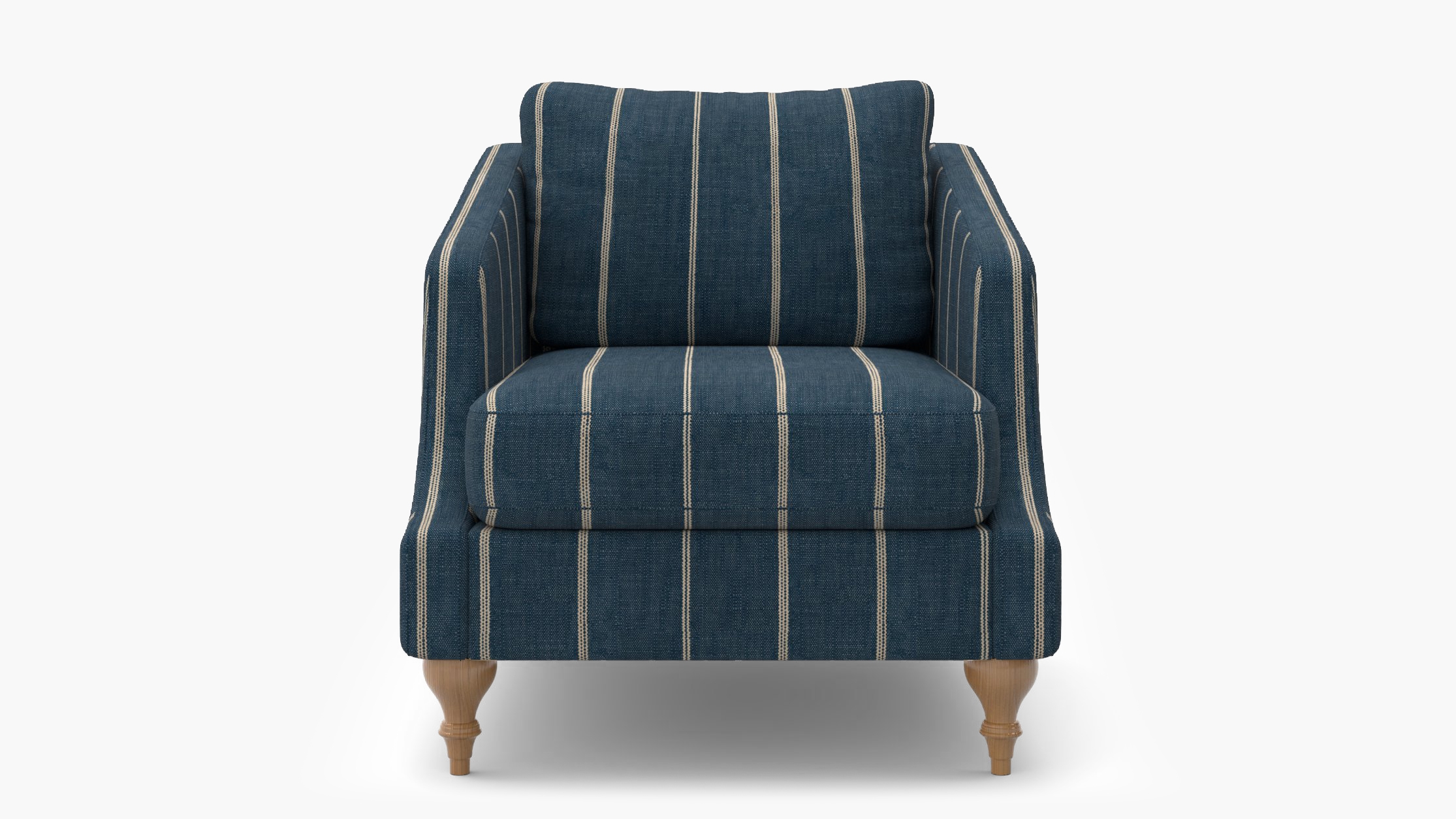 Slope Arm Chair, Indigo Felix, Natural Turned Wood Leg - Image 0