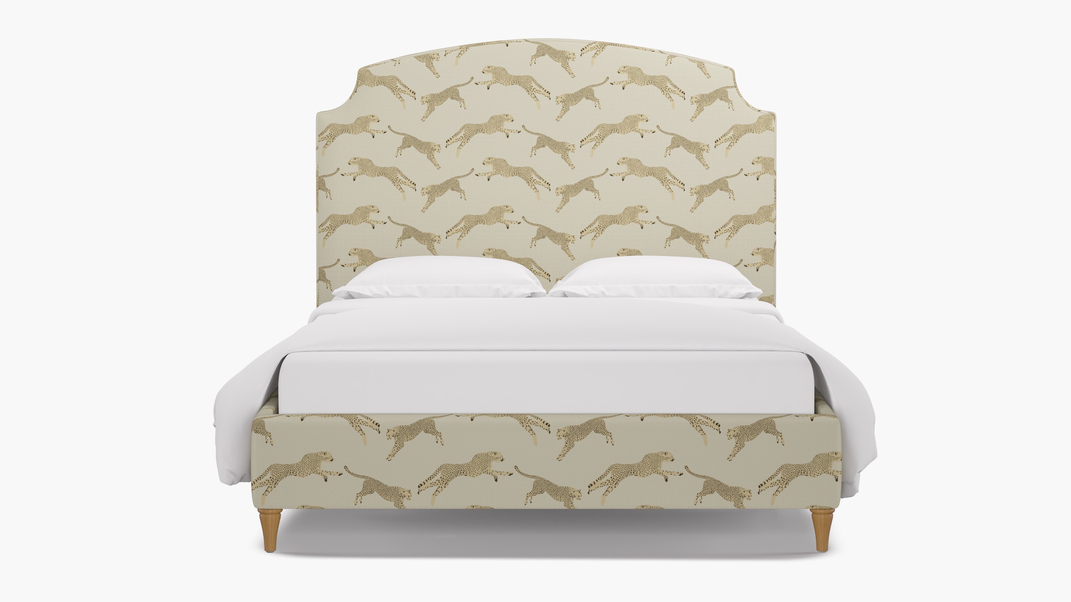 Cove Bed, Desert Cheetah, Natural Decorative Tapered Leg, Twin - Image 0