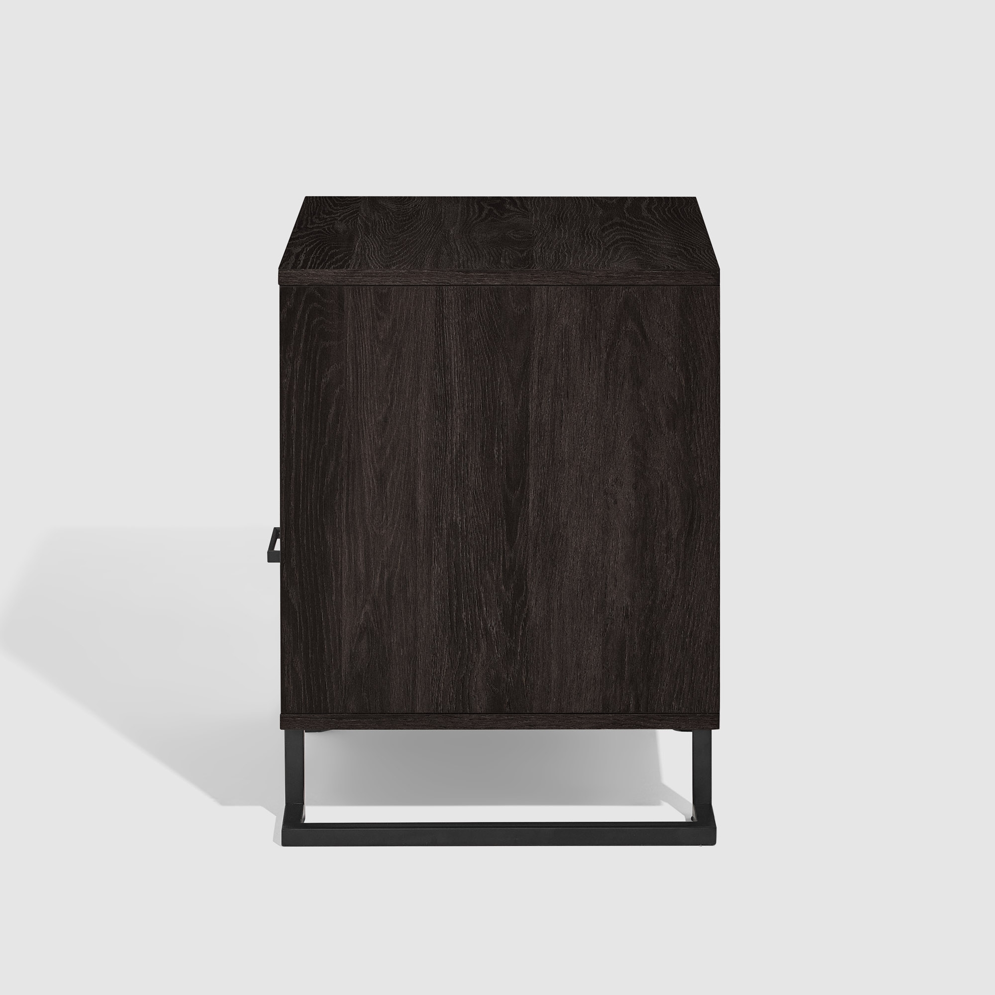 20" Contemporary Metal and Wood Night Stand with One-Drawer - Charcoal - Image 3