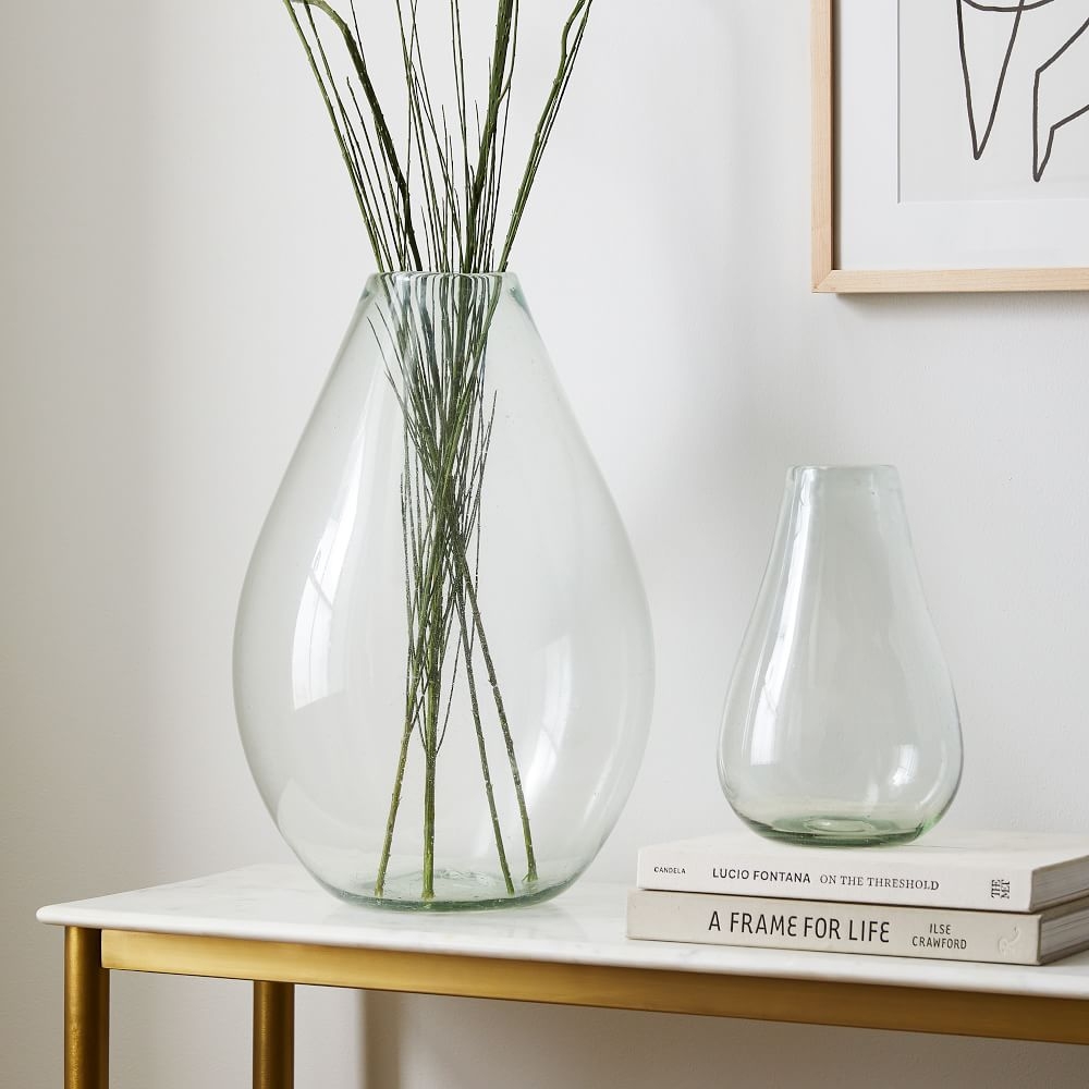 Pure Glass Vase, Raindrop Small and Extra Large, Clear, Set of 2 - Image 0