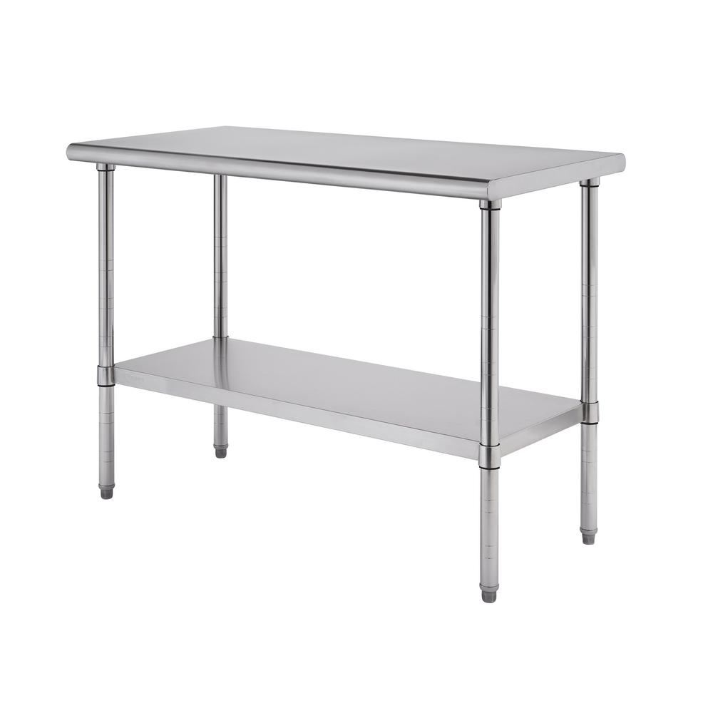 PRO EcoStorage 48 in. x 24 in. Stainless Steel NSF Kitchen Utility Table, Silver - Image 0