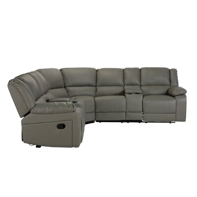 108.25" Wide Faux Leather Symmetrical Corner Sectional - Image 0