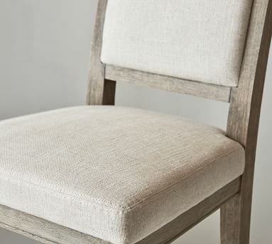Adrian Dining Chair, Basketweave Slub Oatmeal/Gray Wash Leg - Image 1