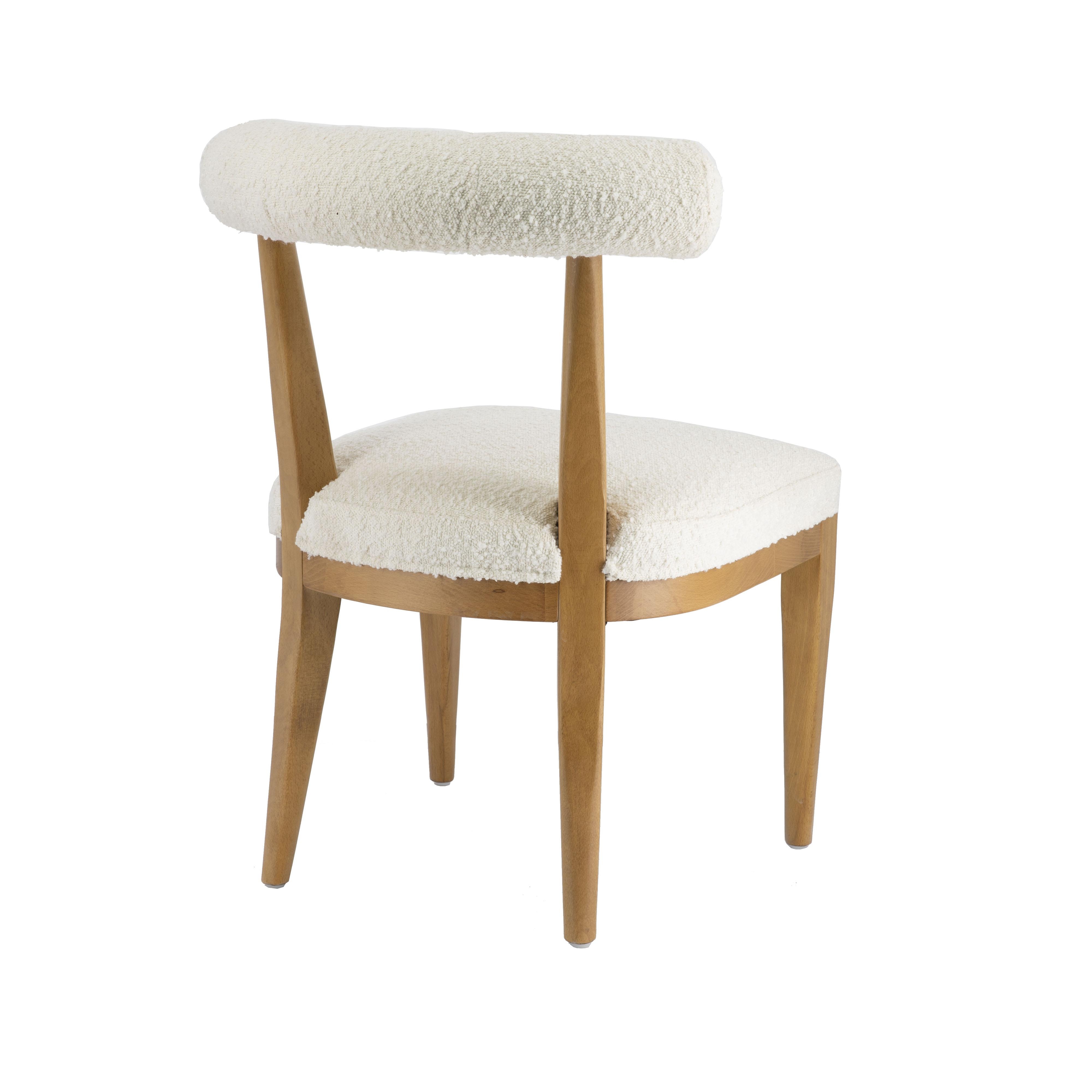 Palla Cream Performance Boucle Dining Chair - Image 4