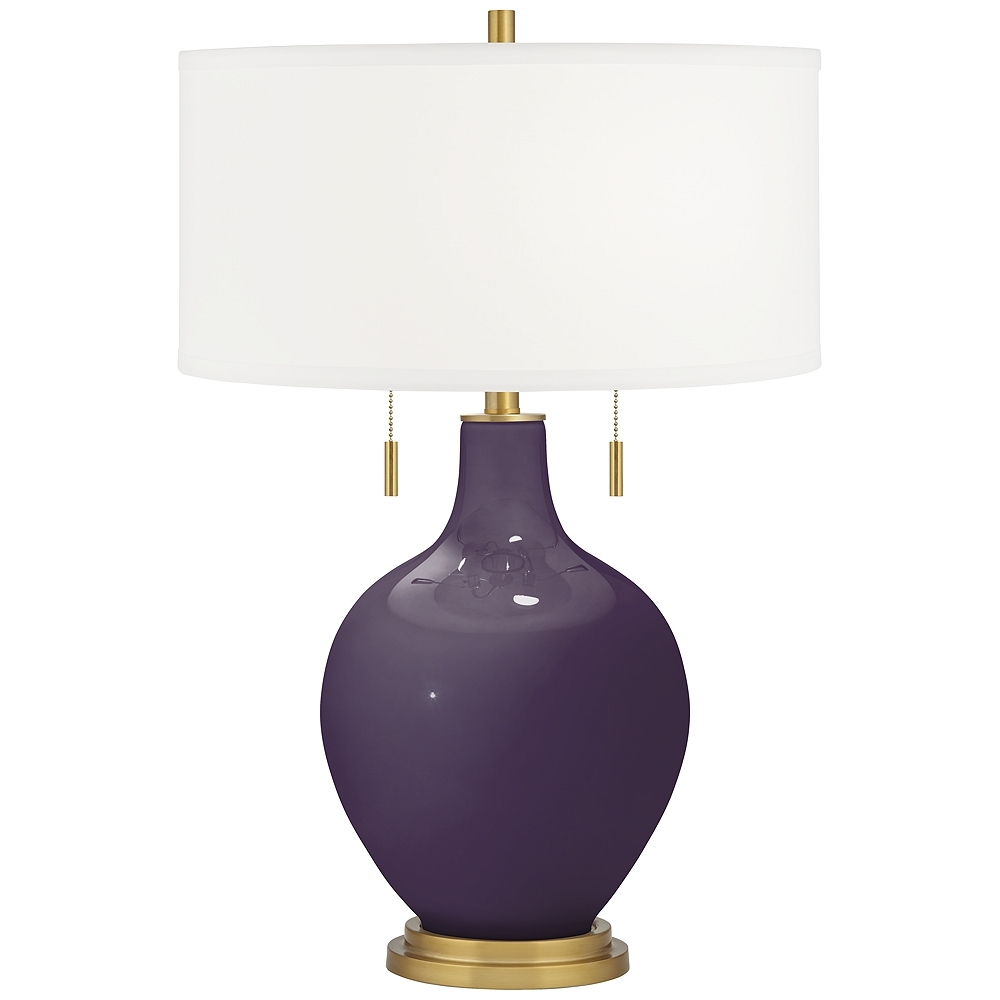 Quixotic Plum Toby Brass Accents Table Lamp - Image 0