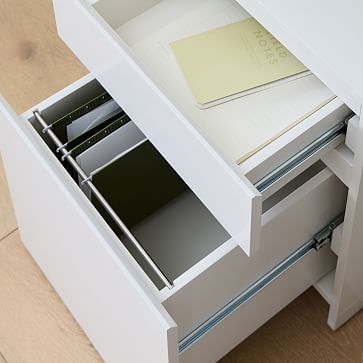 Parsons Rolling File Cabinet, White - Image 1