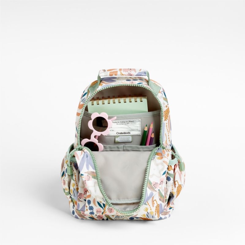 Dreamer Leopard Floral Small Kids Backpack with Side Pockets - Image 7