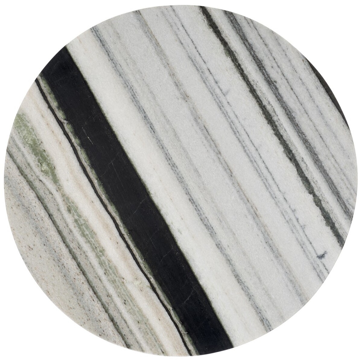 Valentia Tall Round Marble Accent Table - White/Black - Image 6