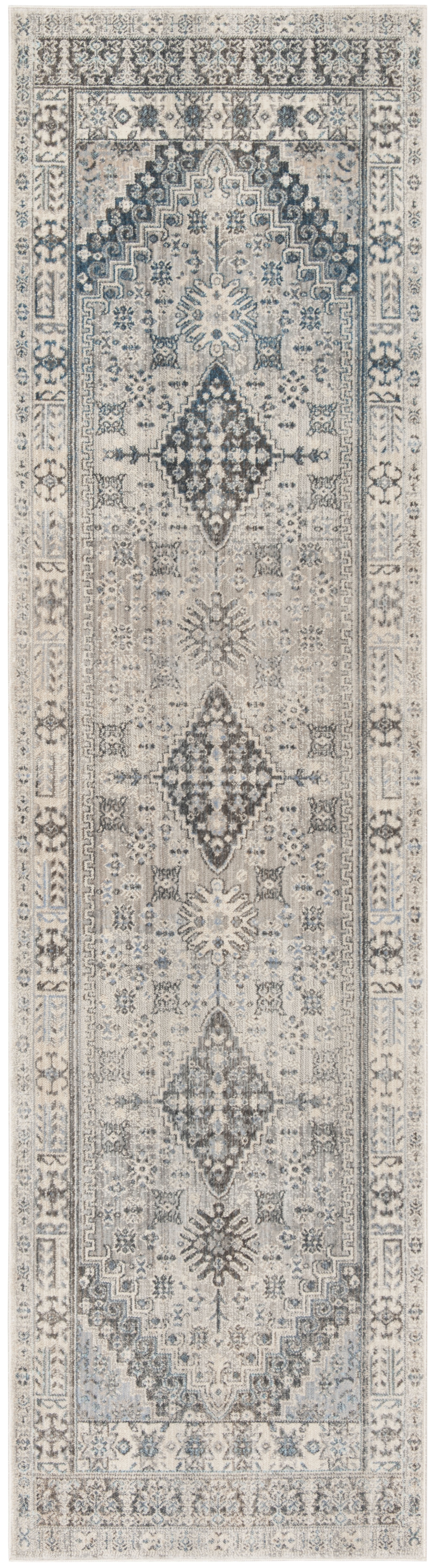 Arlo Home Woven Area Rug, VTP472F, Grey/Blue,  2' 2" X 12' - Image 0