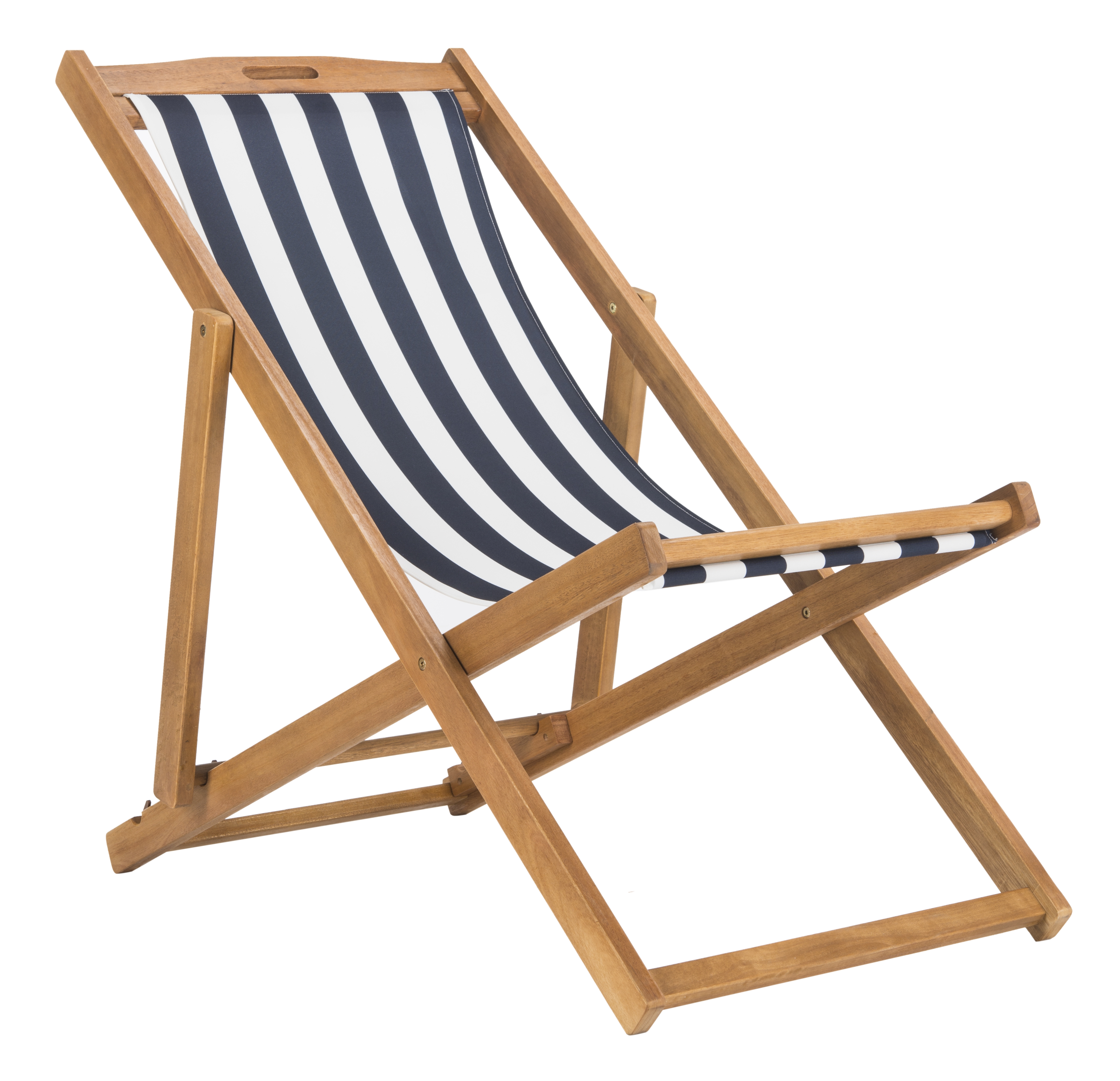 Loren Foldable Sling Chair - Natural/Navy/White - Arlo Home - Image 2